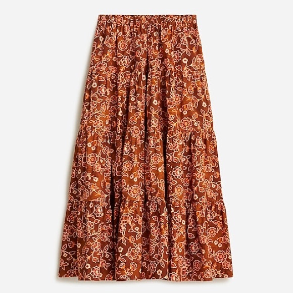 J. Crew Dresses & Skirts - J. Crew - Tiered Pull-On Maxi Skirt in Vintage Vines